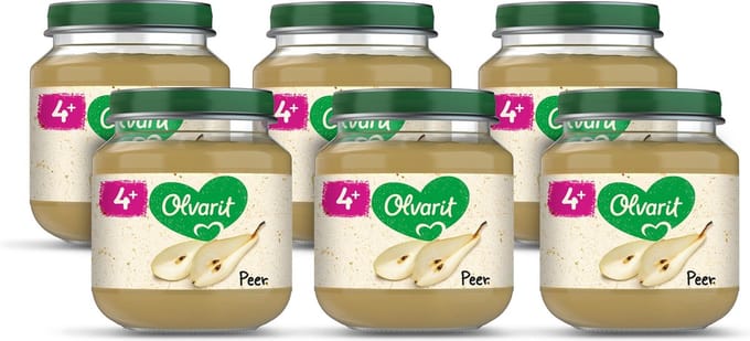 Olvarit Fruithapje 4+ Maanden - Peer - 6 x 125g
