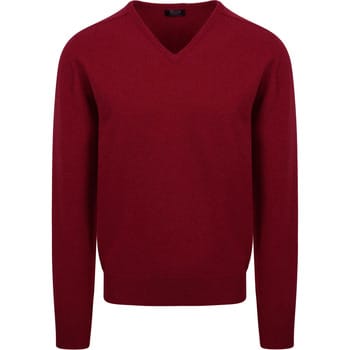 William Lockie V Lamswol Bordeaux - Maat XXL - Heren - Pullovers