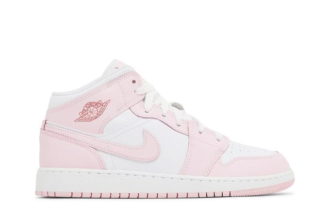 Jordan 1 Mid Roze Schuim Vuurrood (GS) 38.5 white