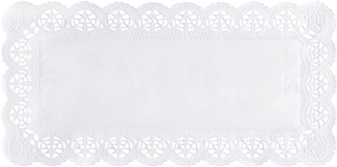 250 Taartranden hoekig 34 cm x 17 cm wit