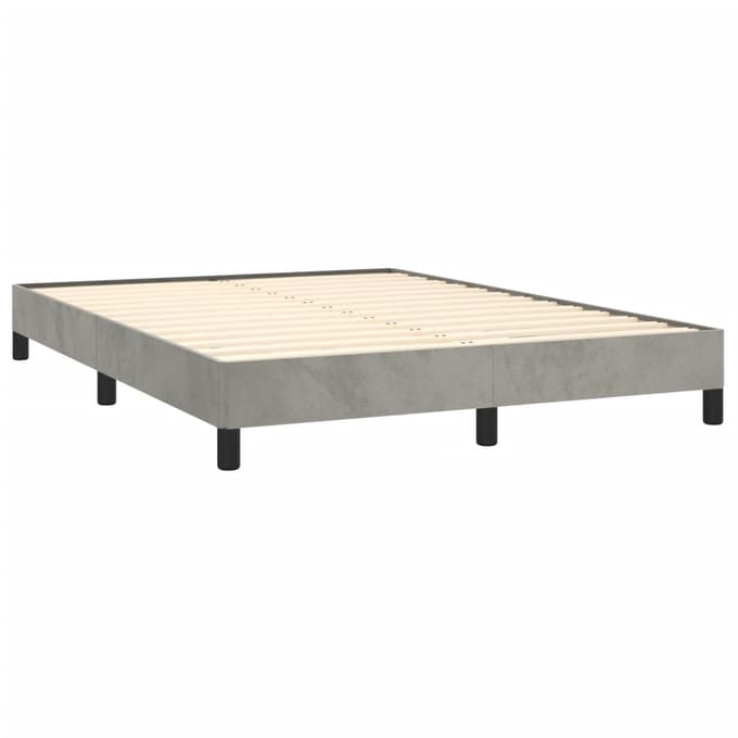 vidaXL - Bedframe - zonder - matras - 140x200 - cm - fluweel - lichtgrijs