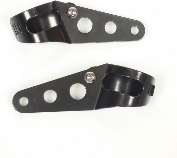 paar Ø35/48mm zwarte koplampsteunen voor motorfietsen