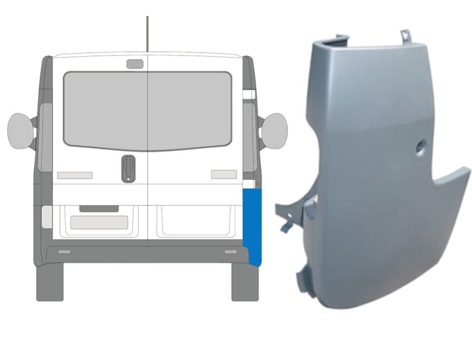 Achterbumper hoek voor Opel Vivaro 2001-2014 / Rechts