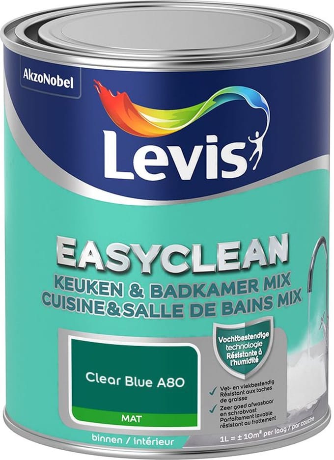 Levis - Easyclean Keuken & Badkamer Mix - Clear Blue A80 - Mengverf - 1 L