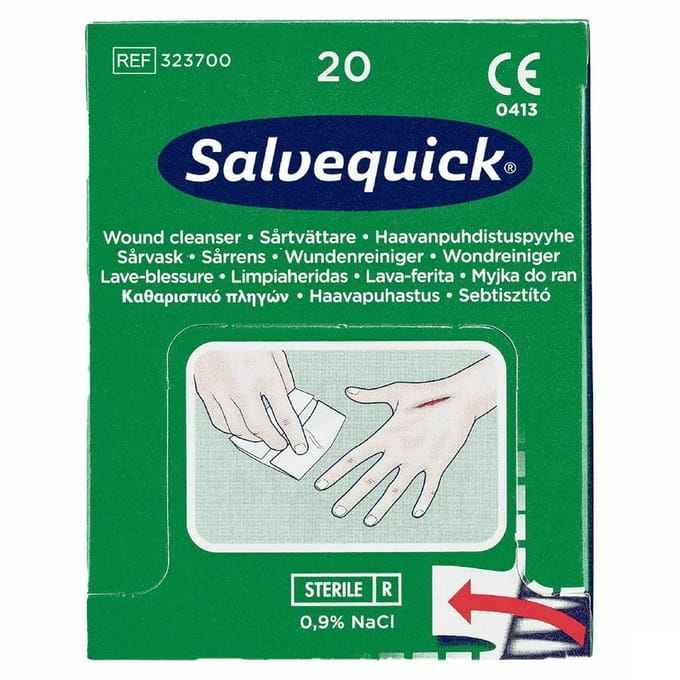 Salvequick wondreinigingsdoekjes - dispenser 20 stuks