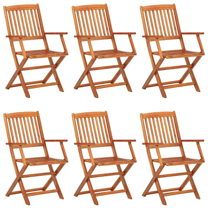 vidaXL - 7-delige - Tuinset - 180x90x75 - cm - massief - acaciahout