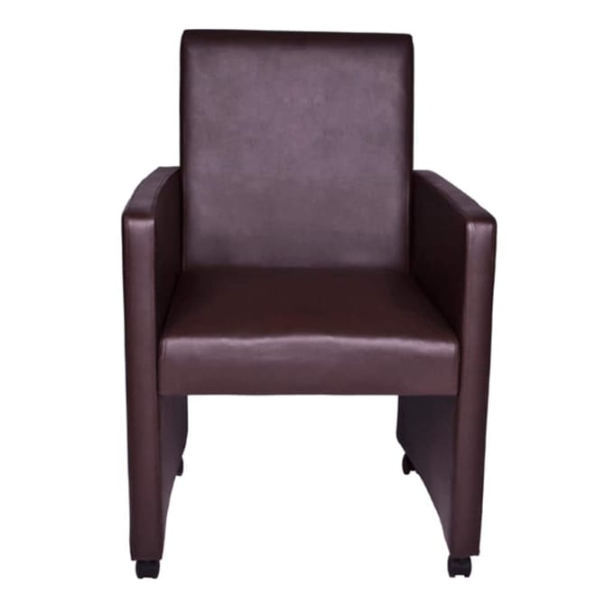 vidaXL Eetkamerstoelen 2 st kunstleer bruin