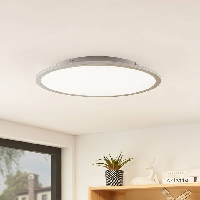Lindby LED plafondlamp Narima, 4.000 K, Ø 50 cm, zilver
