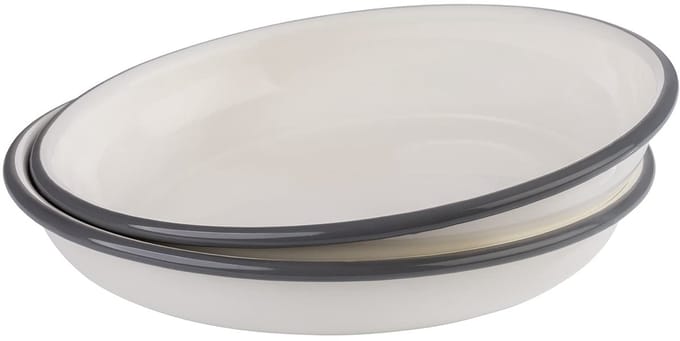 APS Diep Bord - Servies - 2-Delige Set - Grijs - Ø 22 cm - Vaatwasserbestendig - Breukvast