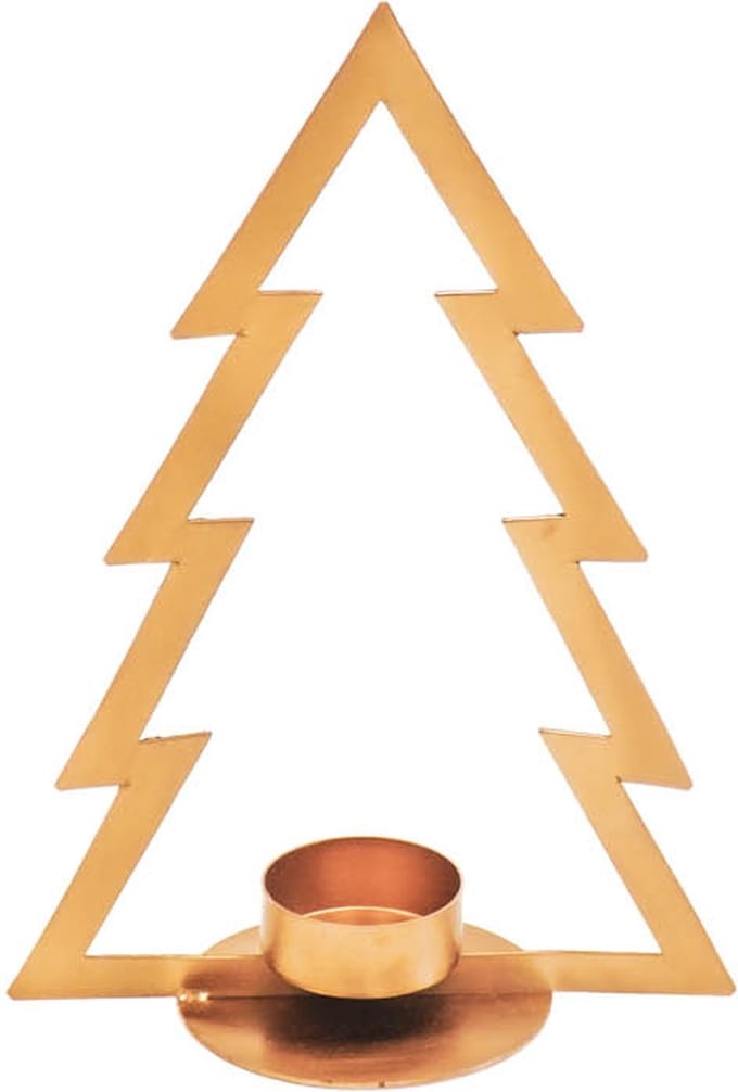 Housevitamin Kerstboom Theelichtje-Goud-15x7,5x21