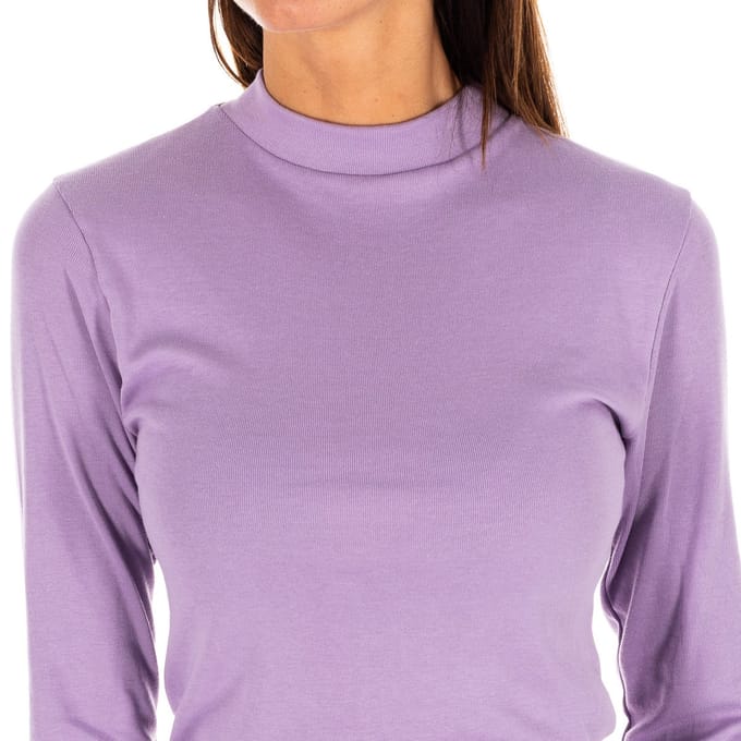 T-shirt met lange mouwen en halfhoge kraag 1625-M dames