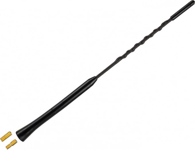 Antenne spriet 16V "low noise" AM/FM 28cm, met M5 en M6 verloopjes