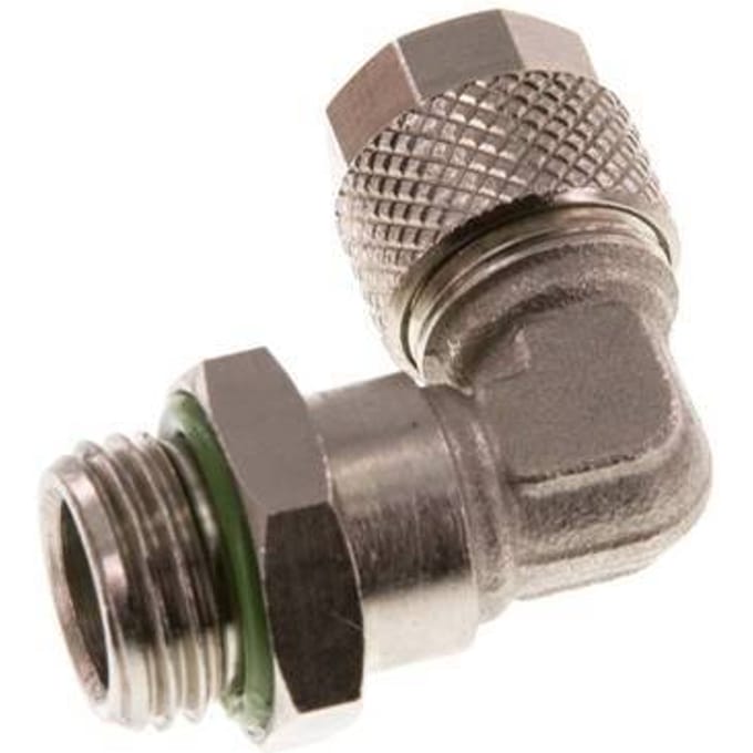 8x6 & G1/4'' Vernikkeld Messing L-Opsteekkoppeling Buitendraad FKM [2 Stuks]