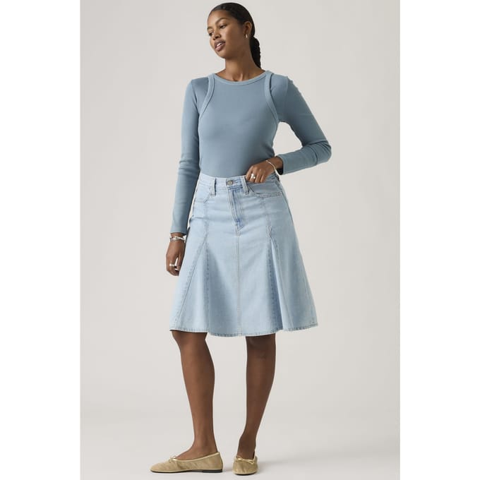 Levi's Godet Knee Length Lightweight Skirt Größe: W27 | Midiröcke Outlet | Damen