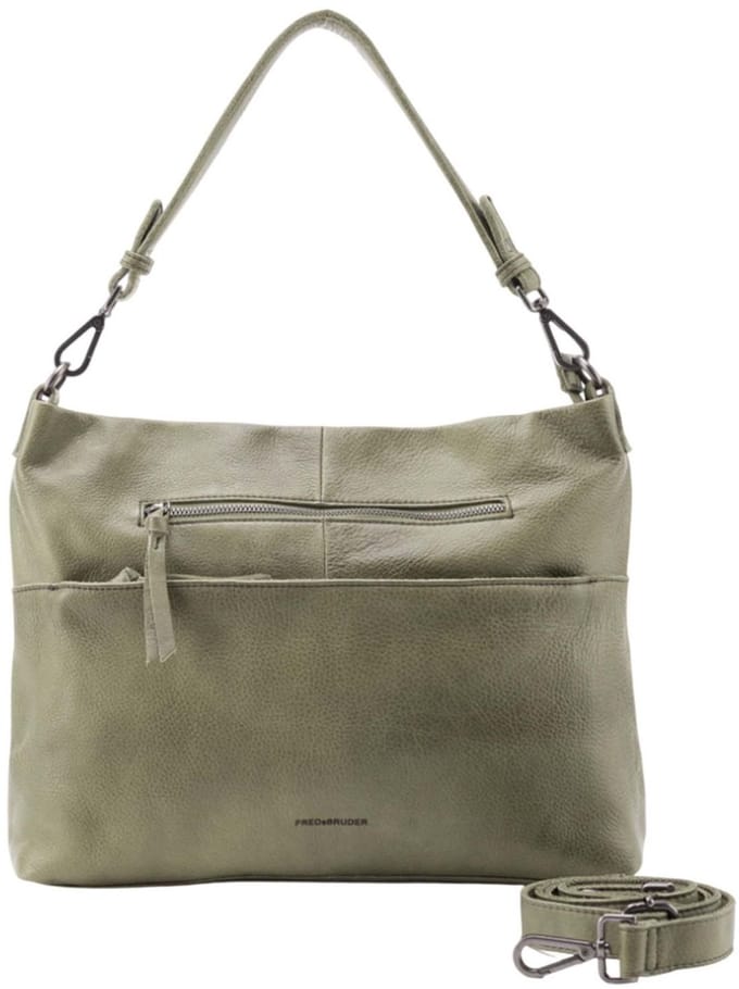 FREDsBRUDER Leren Schoudertas My Old Friend Hobo With Front Zipper Cactus Groene