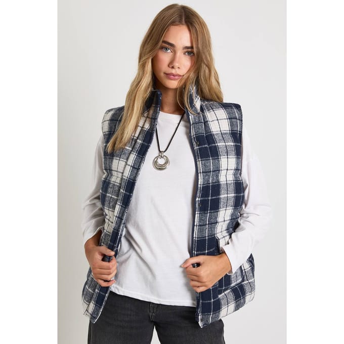 boohoo Dames Bekijk Oversized Puffer Gillet | Navy | Maat: 8