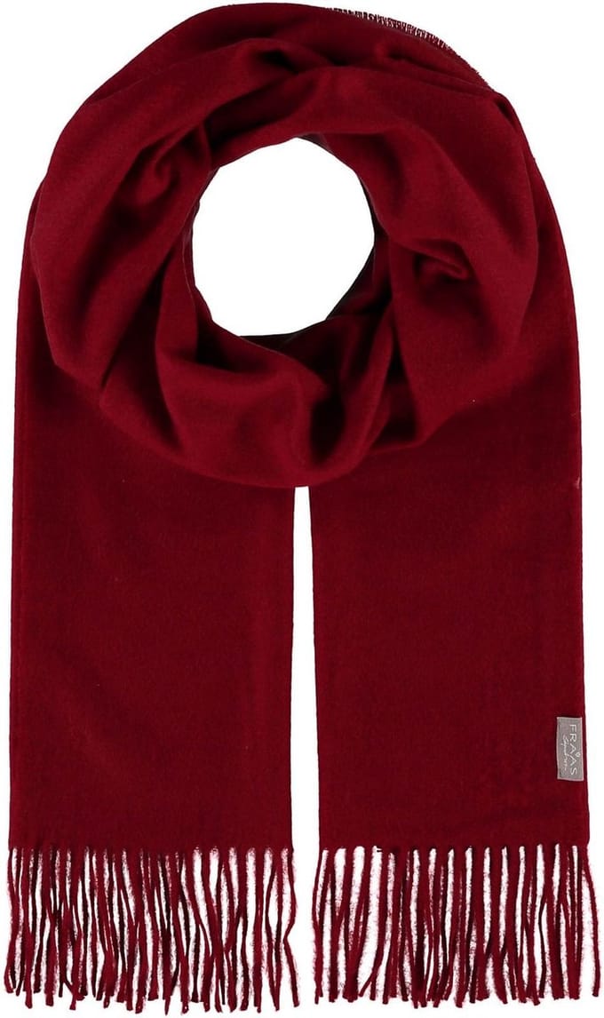 FRAAS Sjaal Pure Cashmere Scarf with Fringes Red Rood