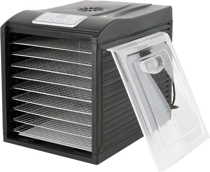 Lund Voedseldroger - Droogoven - RVS - 700W - 9-Laags - 8 Hitte-niveaus - 35° - 70°C