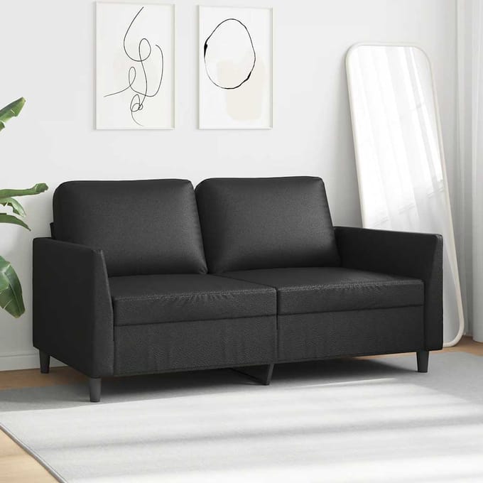 vidaXL - Tweezitsbank - 140 - cm - kunstleer - zwart