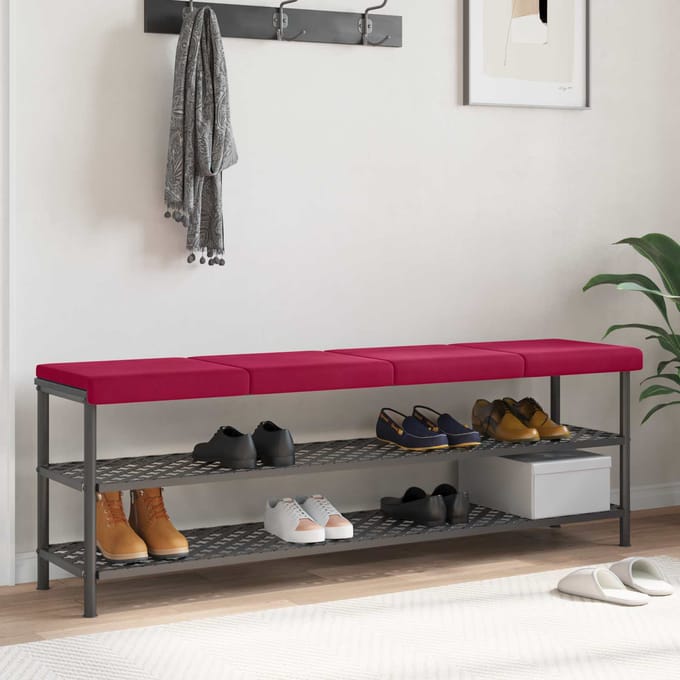 vidaXL - Bankkussen - 4 - st - fluweel - Wijnrood - Diepte - 35 - cm