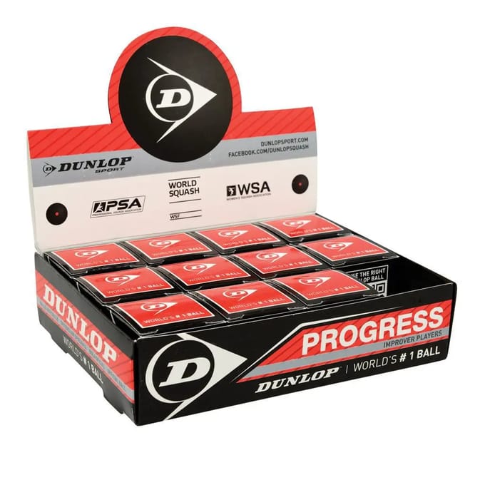 Dunlop  PROGRESS  -  Squashballen  halfgevorderde speler- 12box- zwart