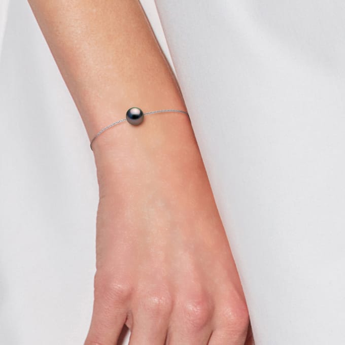 Armband Tahitian Pearl Ronde 8-9 mm Chain Convict White Gold