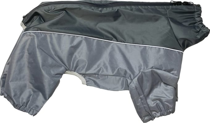 Hondenjas Happy Pet - Waterproof Grijs 50cm - Dubbele Ritssluiting, Reflecterend, Elastisch