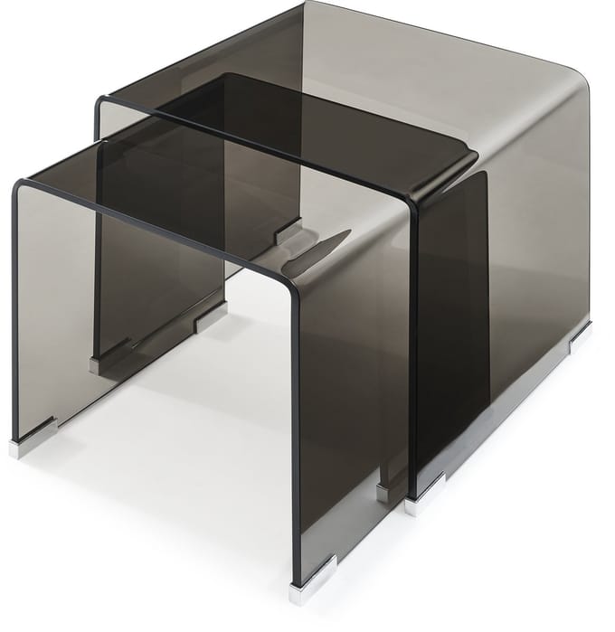 Bijzettafel Kariengem set van 2 donkergrijs [en.casa]