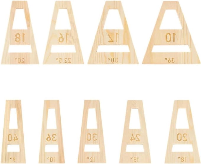 Kommal Gereedschap Set - Segment Wiggen - Kommen Maken - 9 Verschillende Maten - 5 mm Dik - Amandelwit