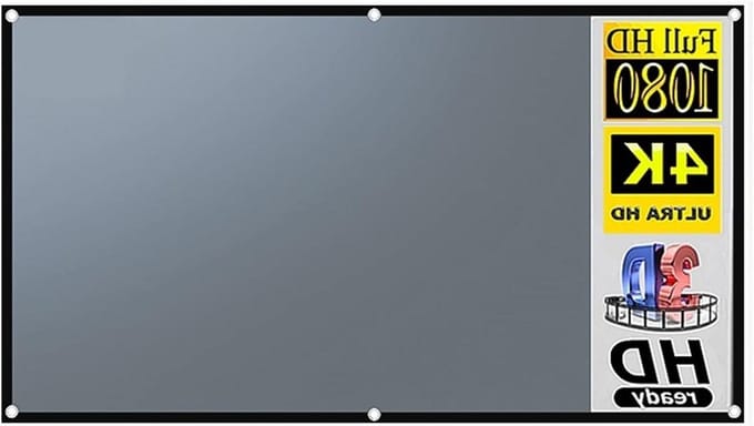 Projectiescherm - Draagbaar scherm - Thuisbioscoop creëren - Anti-licht optische coating - 72 inch - Grijs
