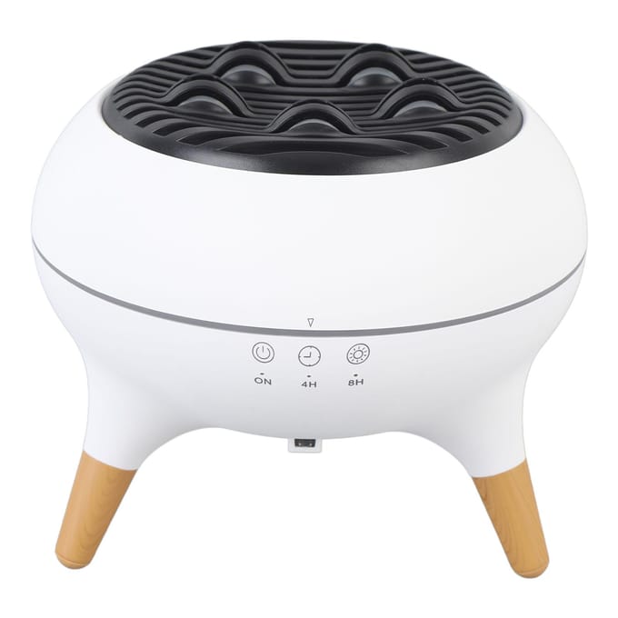 Vlam Aromatherapie Diffuser Luchtbevochtiger 7 Kleuren Licht Essentiële Olie Diffuser met Timer en Afstandsbediening white