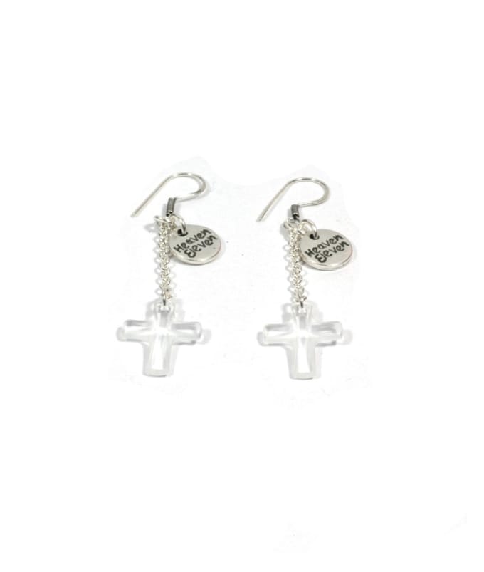 Heaven Eleven - oorbel - swarovski elements kruisje