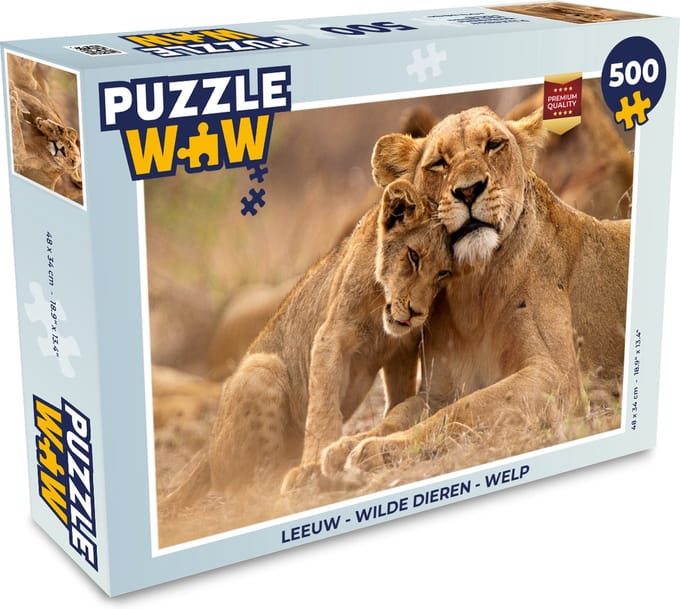 Puzzel Leeuw - Wilde dieren - Welp - Legpuzzel - Puzzel 500 stukjes