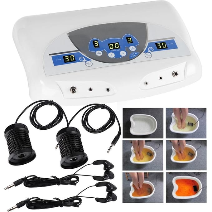 Lichaamsdetoxmachine Ionenarray Muziek Voetbad Spa Reiniging Ionische Machine voor Twee Personen EU Plug 220V gray