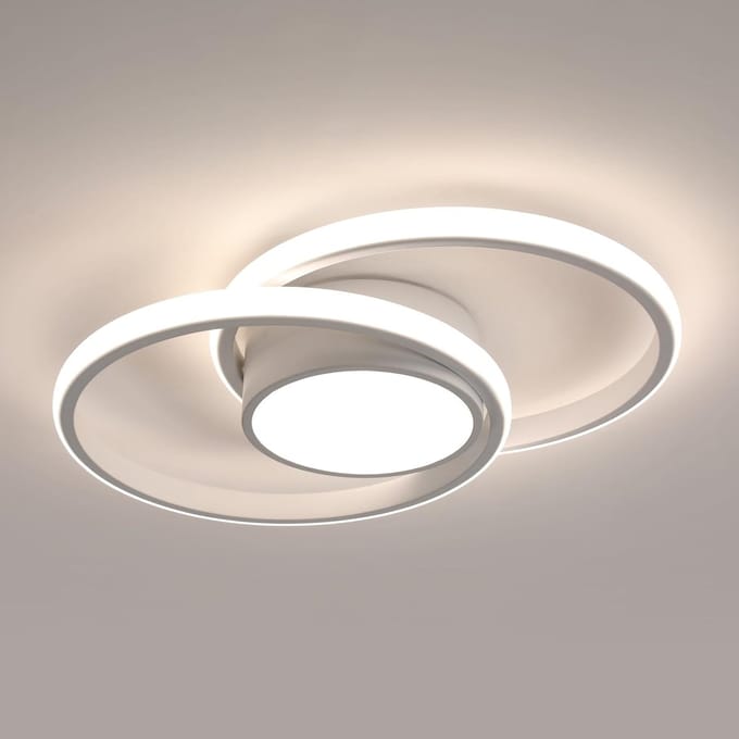 Dubbele cirkel aluminium LED plafondlamp - wit, 42W, 4500K neutraal licht