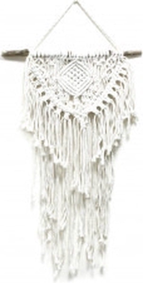 Macramé Wandkleed - Huis en Hart - Beige - 56 x40cm