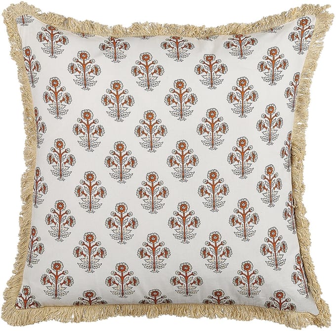 OMORIKA - Sierkussen - Lichtbeige - 45 x 45 cm - Katoen