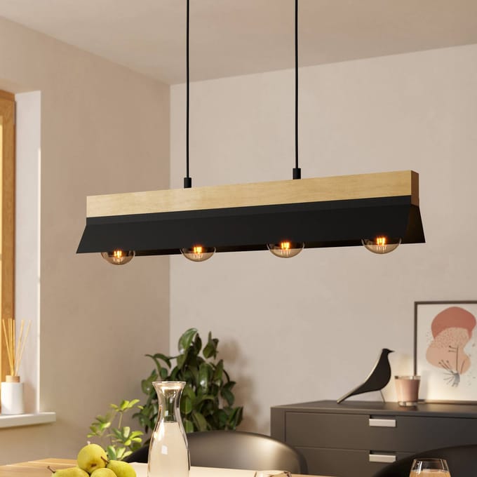 EGLO Tarrafo Hanglamp - E27 - 88 cm - Zwart|Bruin