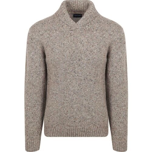 Suitable Trui Shawl Tweed Eco Wool Taupe - Maat XXL - Heren - Pullover