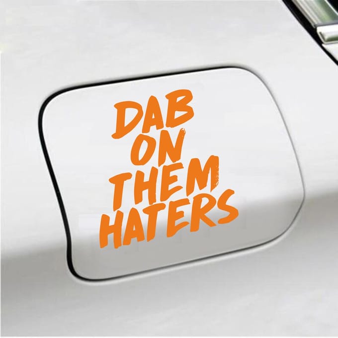 Bumpersticker - Dab On Them Haters - 10,9 X 10,7 - Oranje