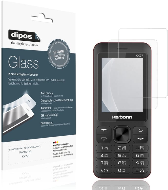 dipos – 2x Matte Pantserfolie geschikt voor Karbonn KX27 | 9H Screenprotector