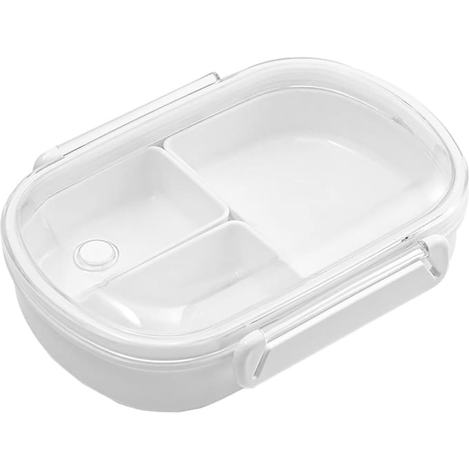 Bento Box 490ml 3 Compartimenten Lekdicht Afneembaar Stevig ABS Magnetronbestendig Kinder Lunchbox voor white
