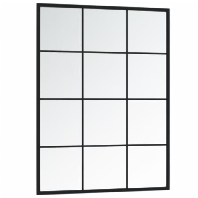 vidaXL - Wandspiegel - 80x60 - cm - metaal - zwart