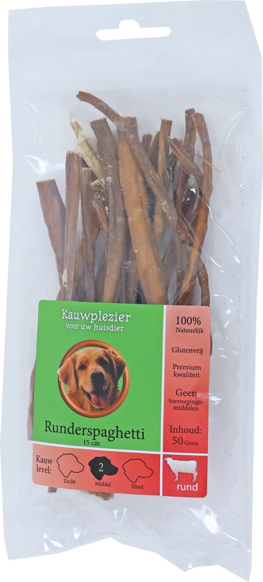 Gebr. De Boon Zak Natuurlijke Snack - Runderspaghetti 15 cm - 50 gram