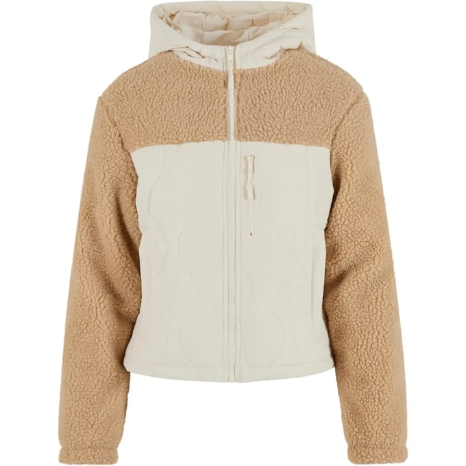 Urban Classics - Sherpa Crinkle Nylon Mix Jacket - L - Beige/Beige