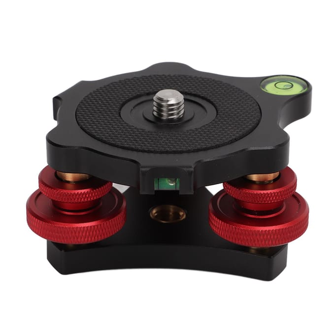 LP?64 Camera Statief Balhoofd Nivellerende Basis Aluminium Drievoudige Wiel Nivelleerder Waterpas black