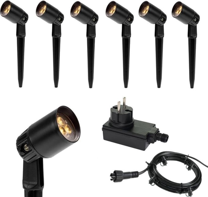 6x LED tuin lamp - 12V - 2 watt - basic - complete set