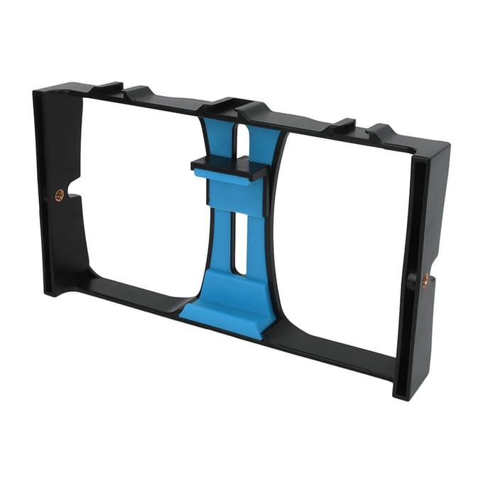 Cage Caméra Vidéo Téléphone ABS Portable à Main Stabilisateur Vidéo Smartphone Rig pour Diffusion en Direct bleu