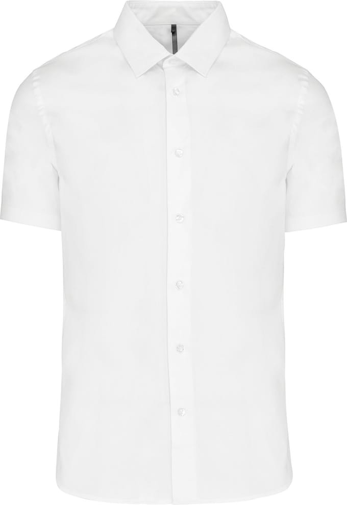 Heren stretch overhemd korte mouwen merk Kariban maat M Wit