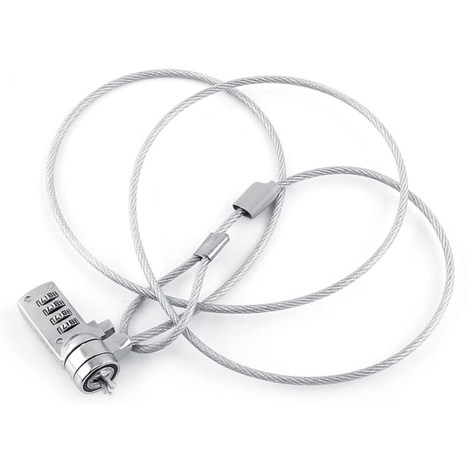 Câble Chaîne Antivol à Combinaison pour Ordinateur Portable Mot de Passe à 4 Chiffres Pour PC Portable white